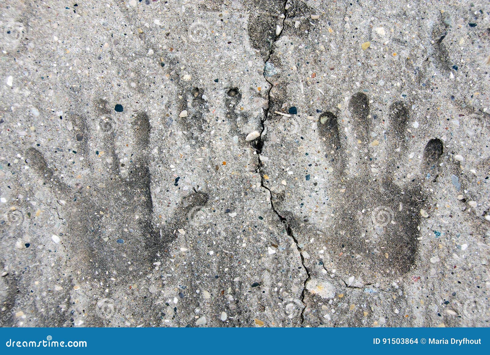 Hand prints in cement stock photo. Image of stone, pair - 91503864