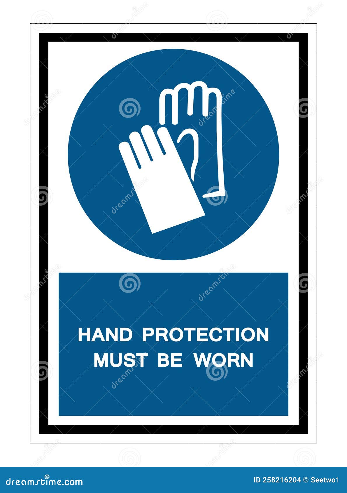 Hand Protection Must Be Worn Symbol Sign Isolate on White Background