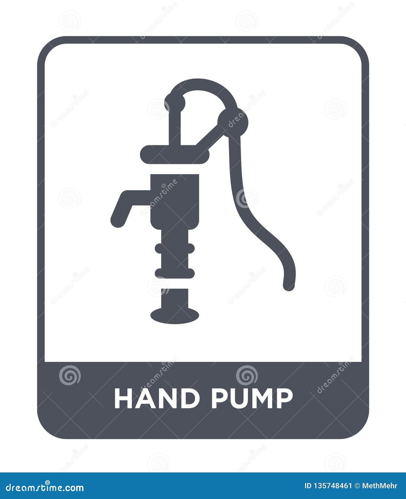 Hand Pump Icon in Trendy Design Style. Hand Pump Icon Isolated on White
