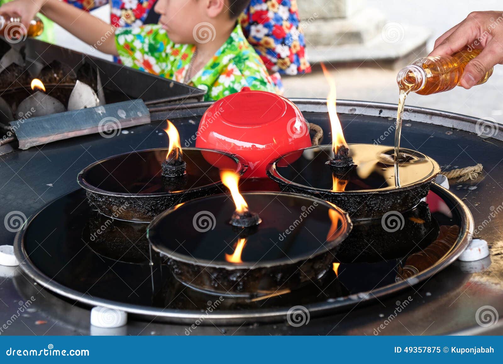 Hand put oil to candle stock image. Image of candle, prayer 49357875