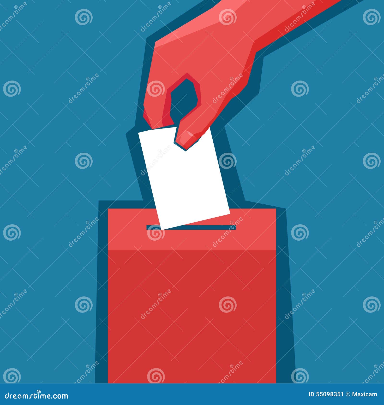hand puts ballot in the ballot box