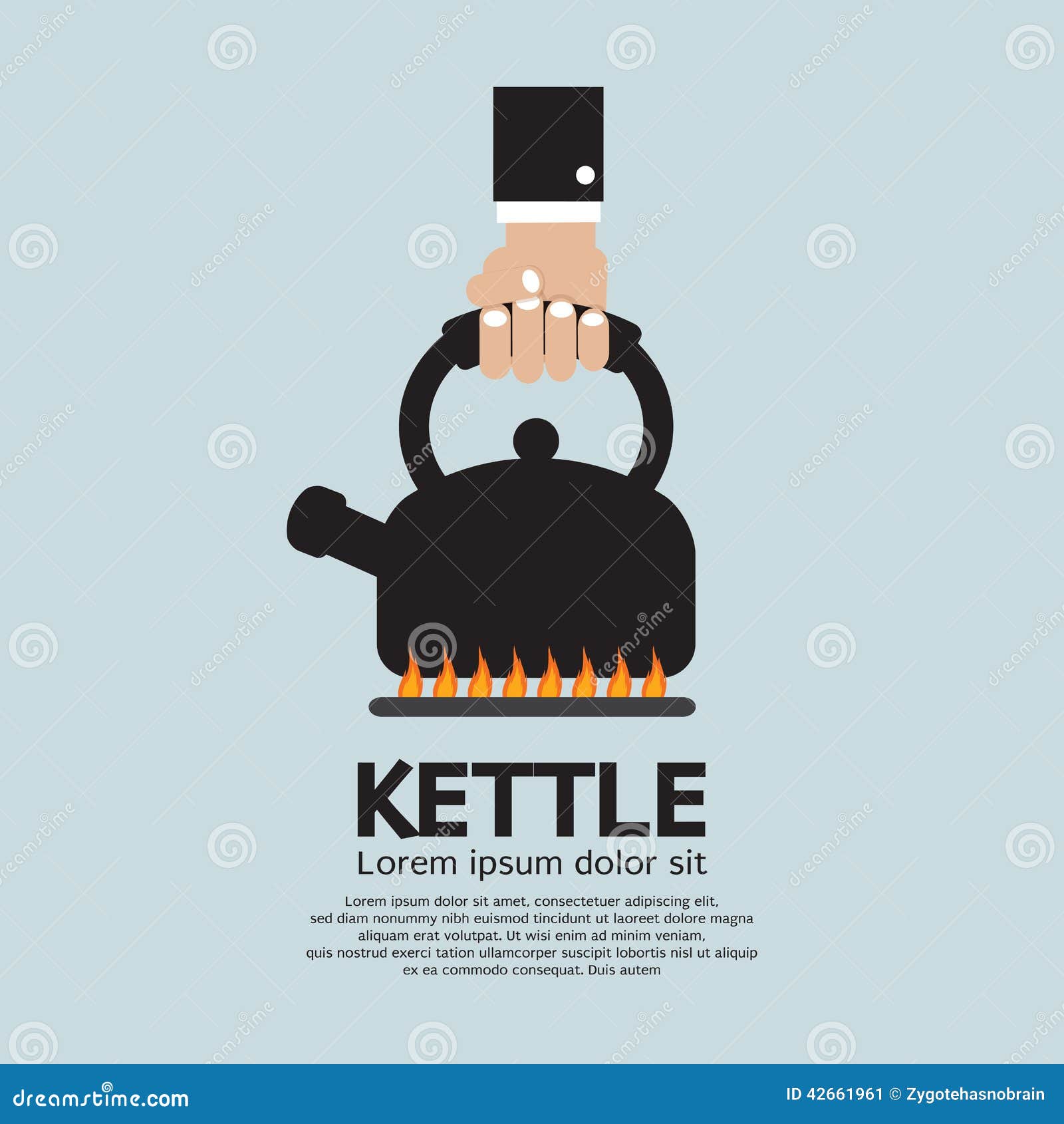 Hand Putting a Kettle on a Fire Stove Stock Vector Illustration of