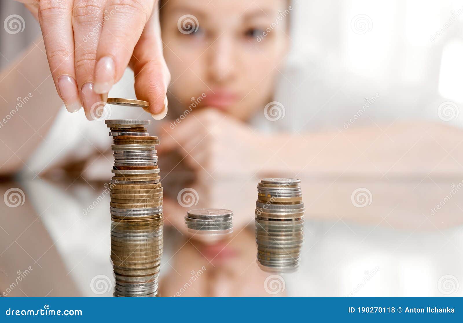 Hand Putting Money Coins Stack Growing, Saving Money for Purpose