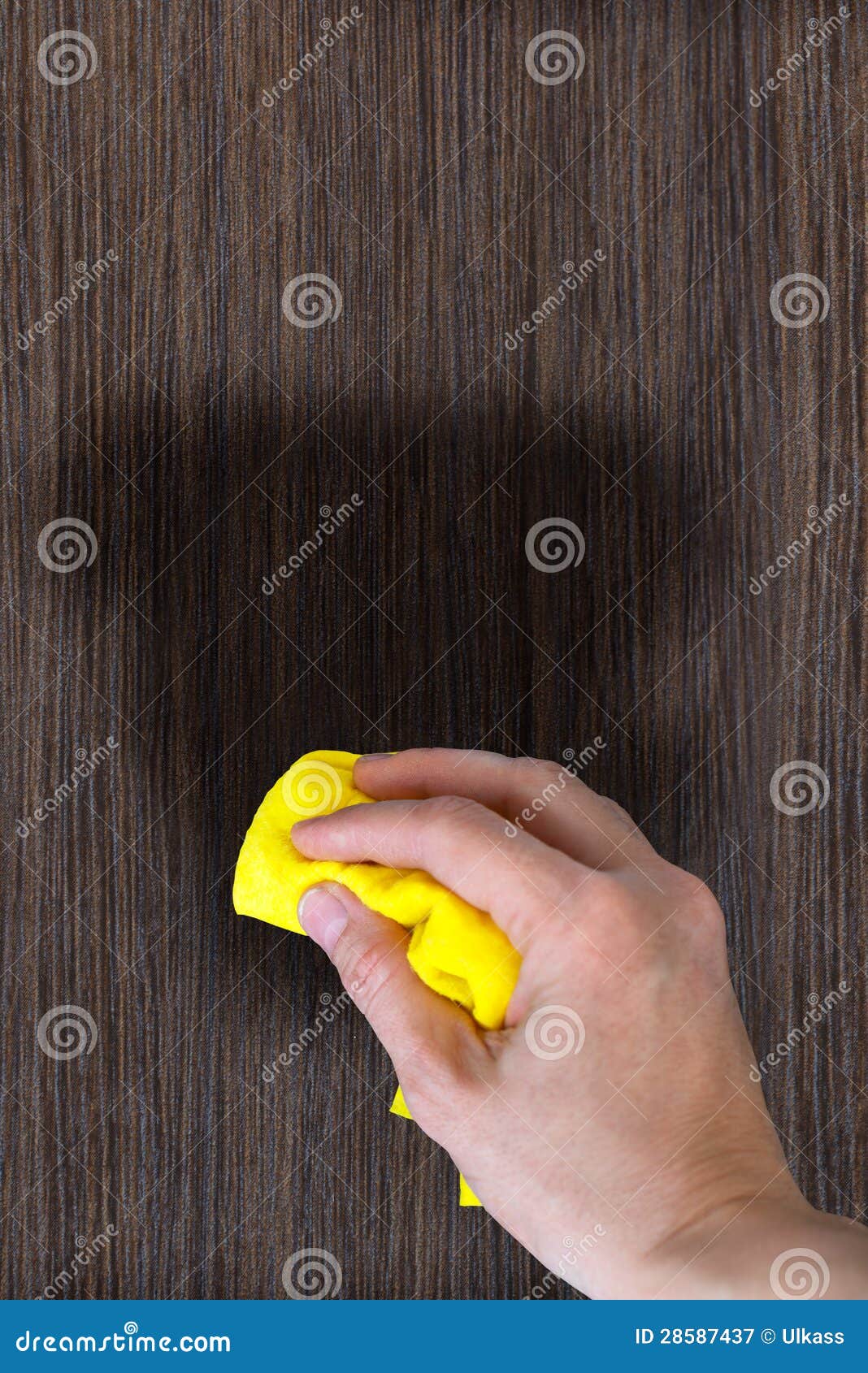 Hand With A Rag To Dust The Wood Furniture Stock Image Image Of
