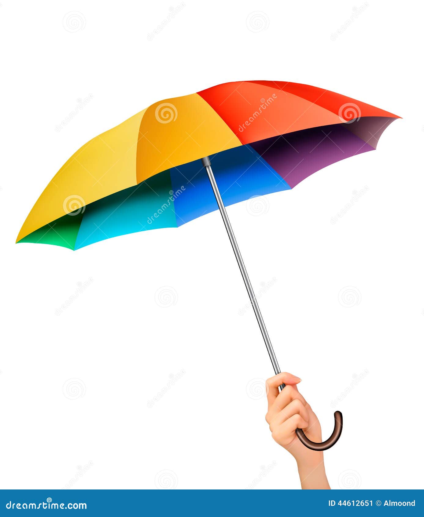 Hand with a Rainbow Umbrella. Stock Vector Illustration of outdoor