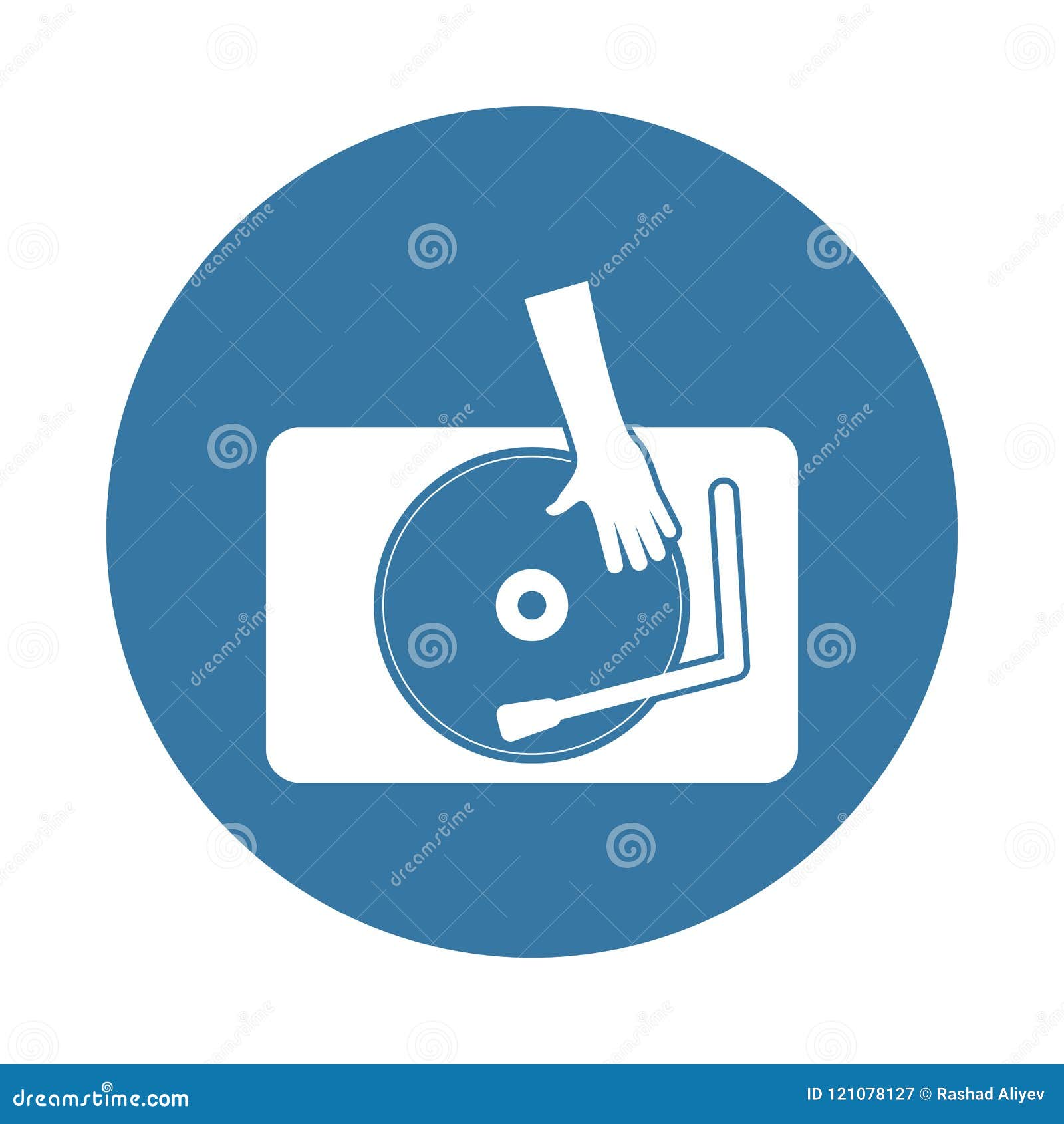 Hand on a Record Icon. Element of Party Icons for Mobile Concept and ...