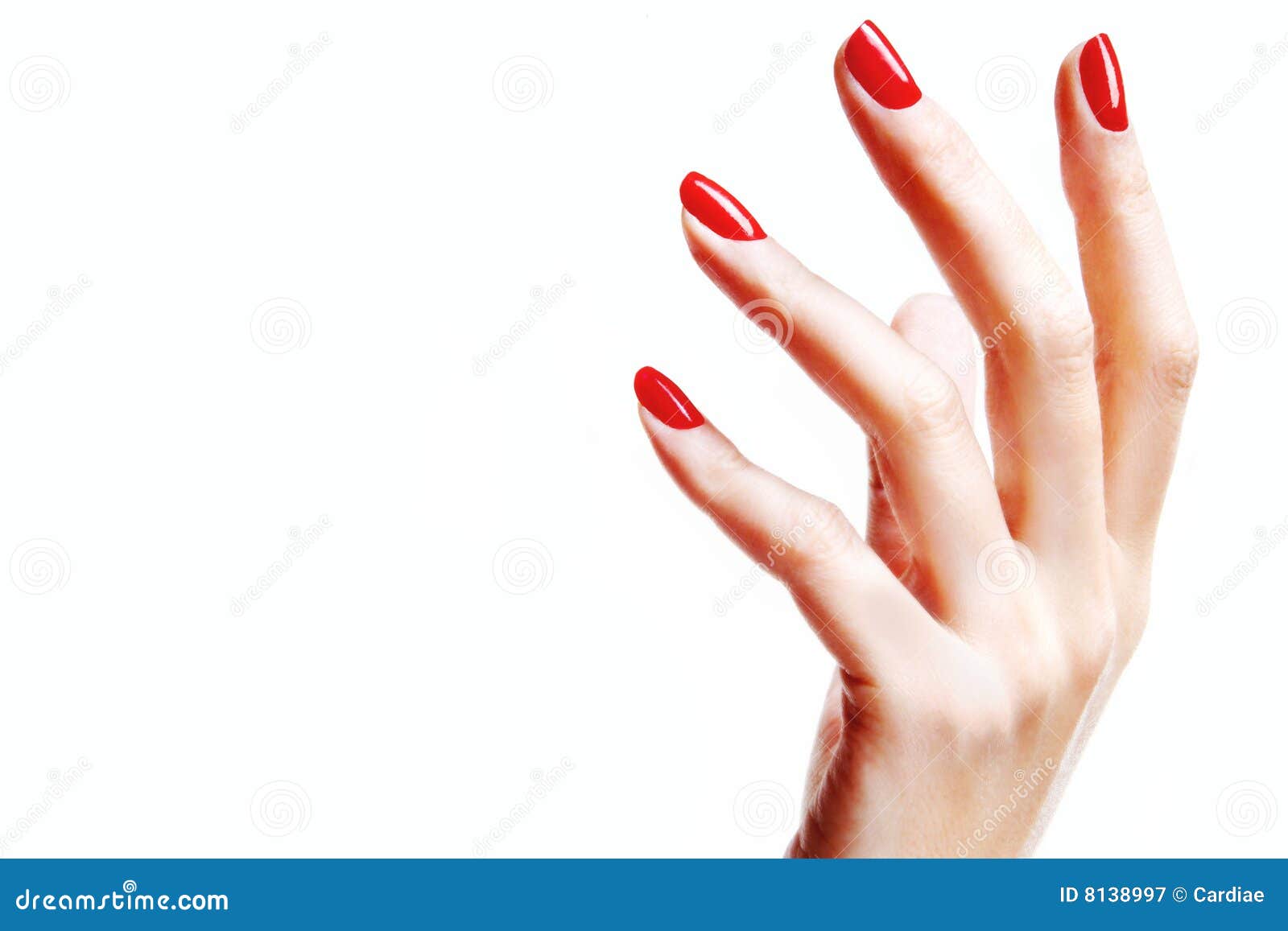 hand with red fingernails