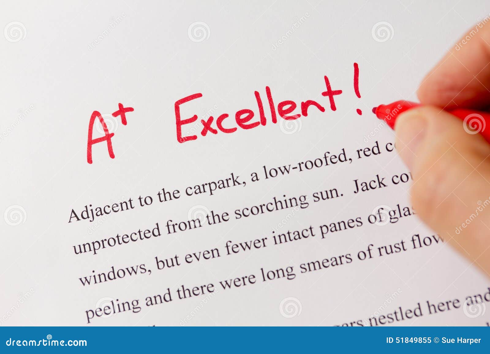 Hand With Red Pen Grading Successful Essay With Excellent Hand With Red Pen Grading Successful Essay With Excellent