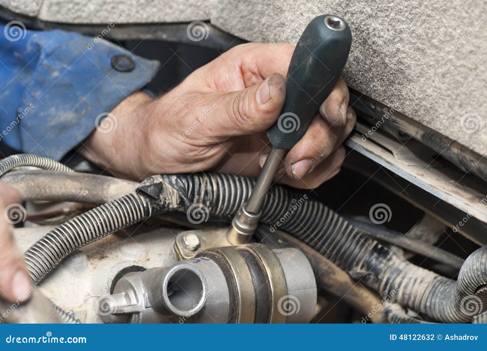 Hand Repair and Maintenance Engine. Stock Photo - Image of industrial ...