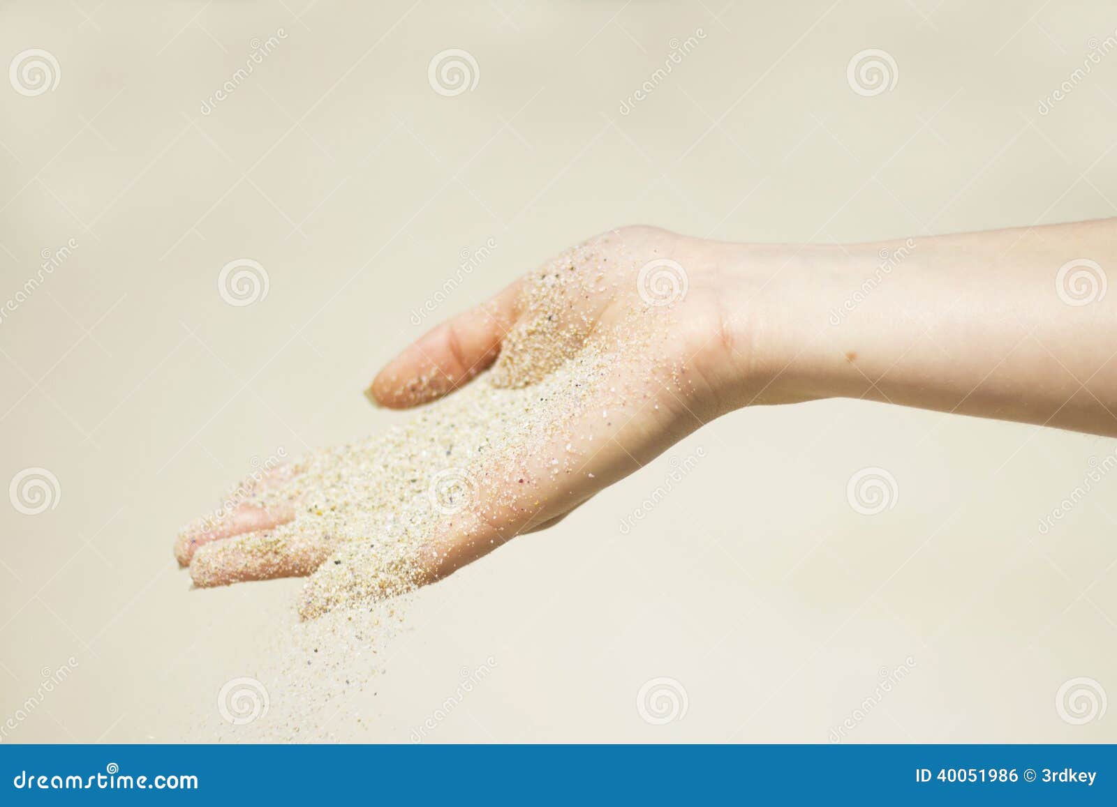 Hand with sand stock photo. Image of summer, sunlight 40051986