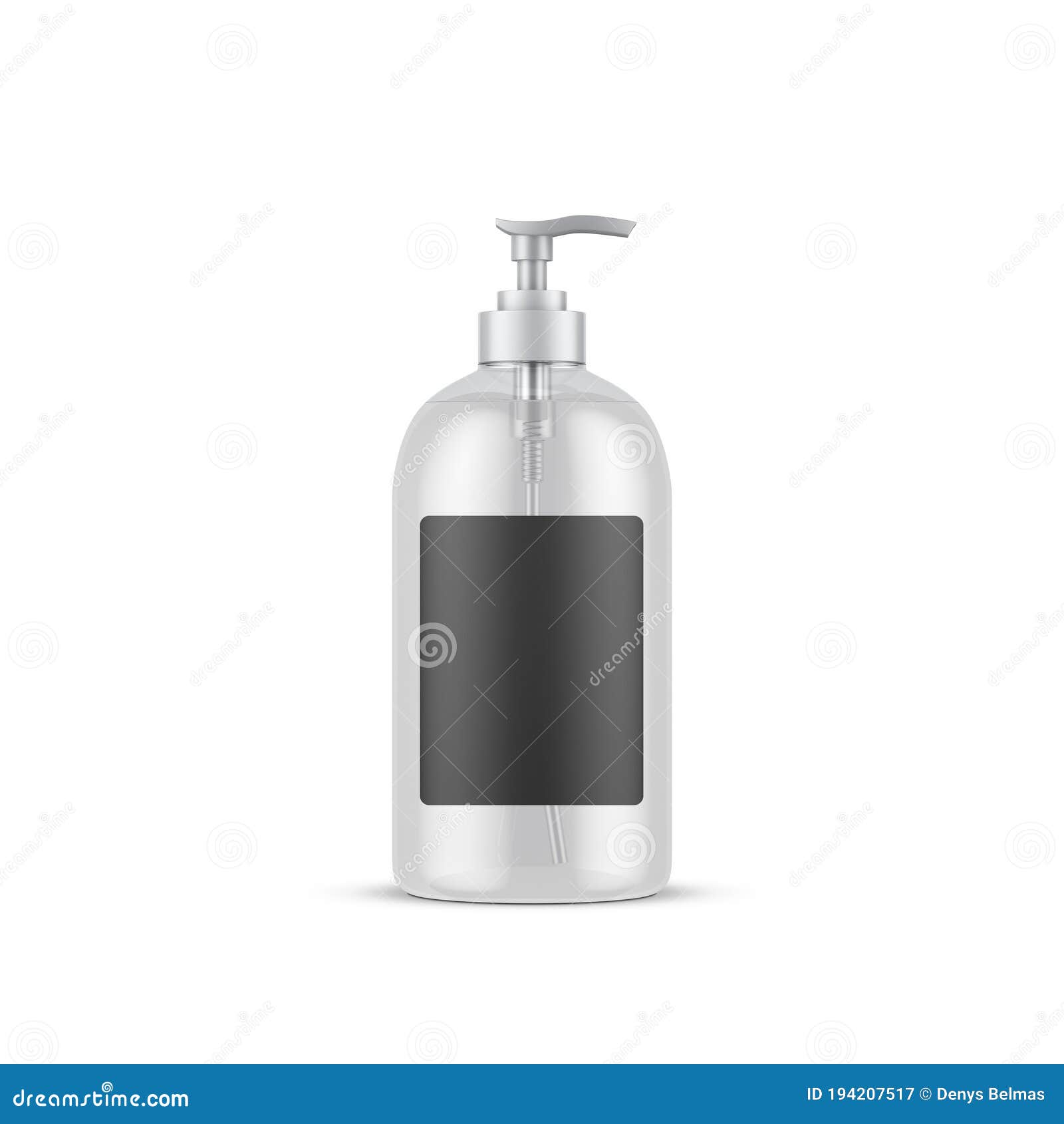 Download Hand Sanitizer Pump Bottle Mockup, Soap Template Packaging With Black Label Stock Illustration ...