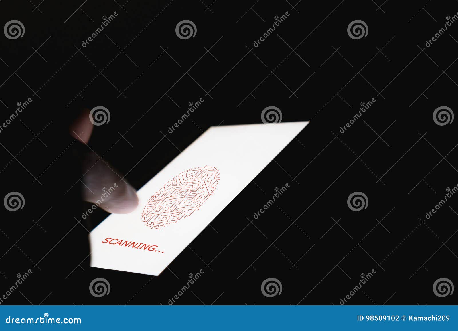 The Hand is Scanning Biometric Fingerprints for Approval To Access