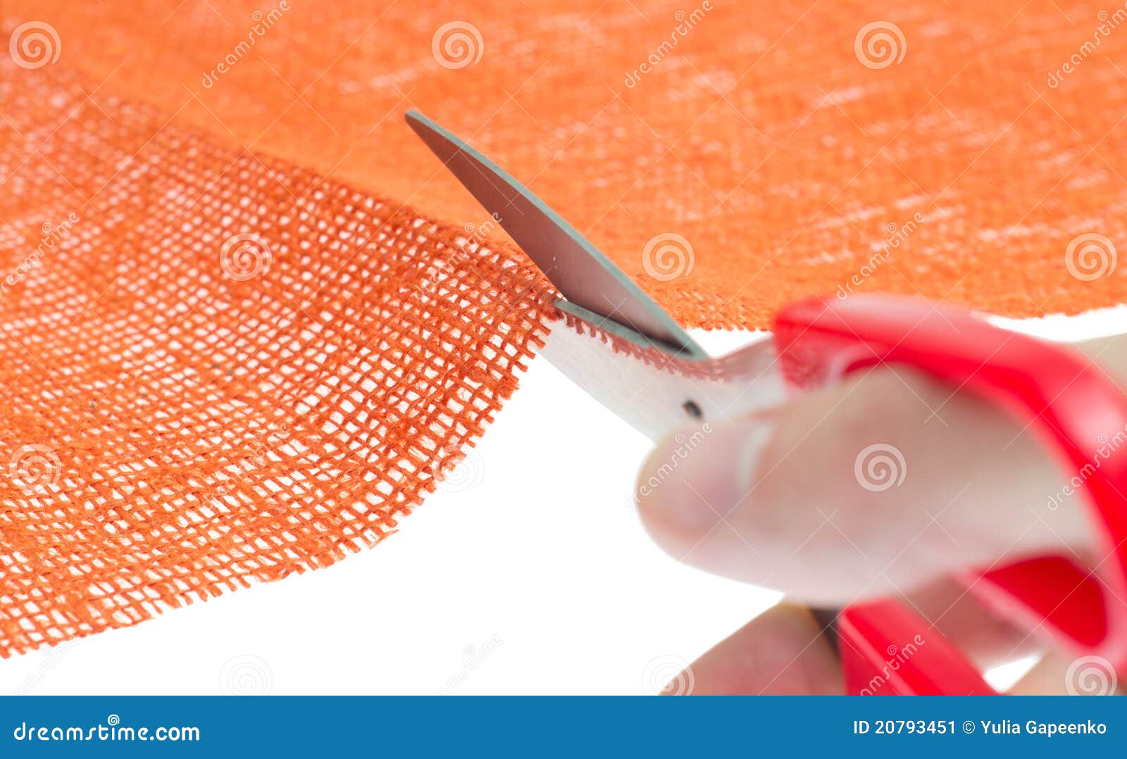 Hand with the Scissors Cut the Cloth Stock Image Image of tool, hand