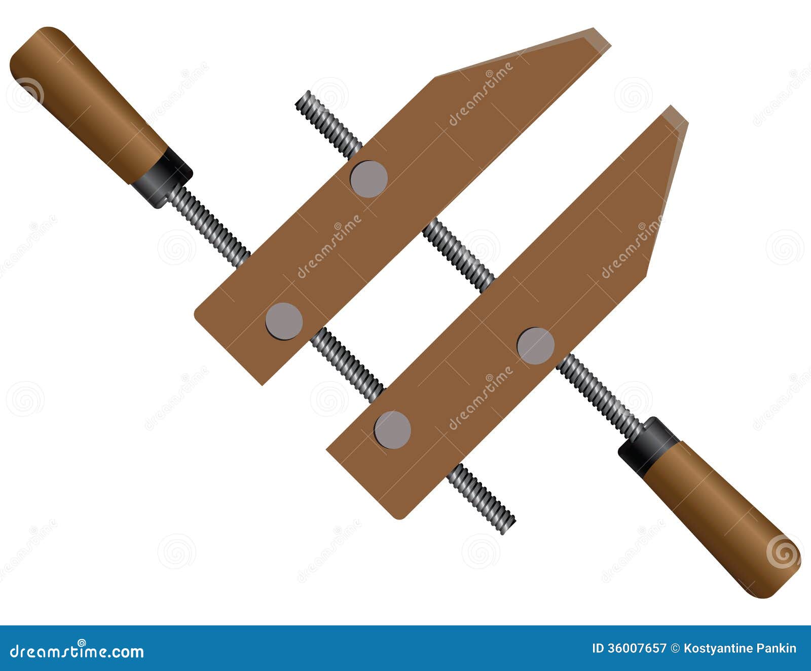 Hand Screws Wood Clamp stock vector. Illustration of iron ...