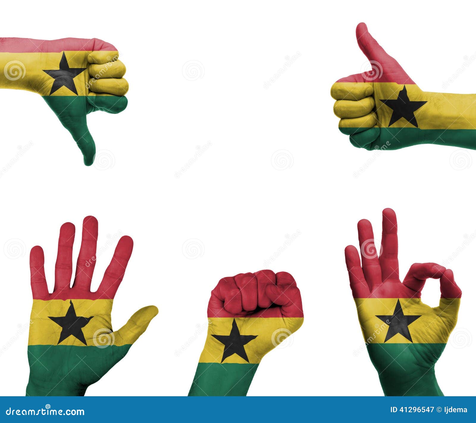 Hand Set with the Flag of Ghana Stock Image Image of okay, signal
