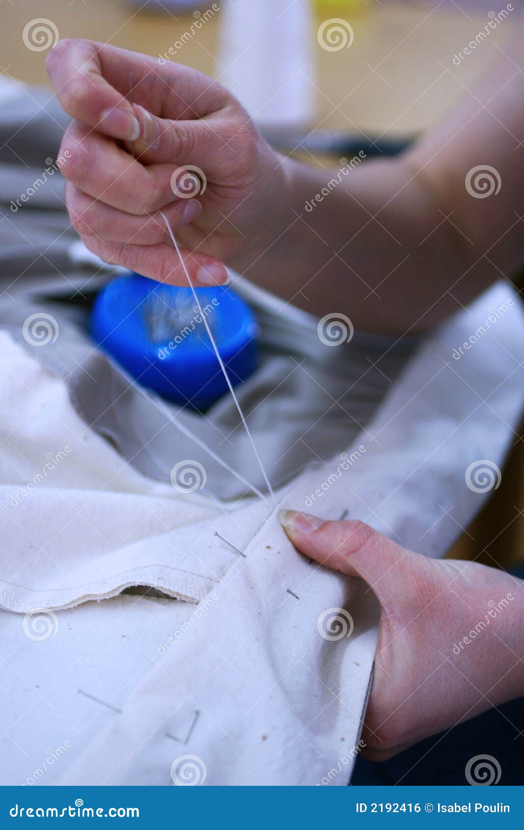 Hand sewing stock photo. Image of fabric, girl, clothing 2192416