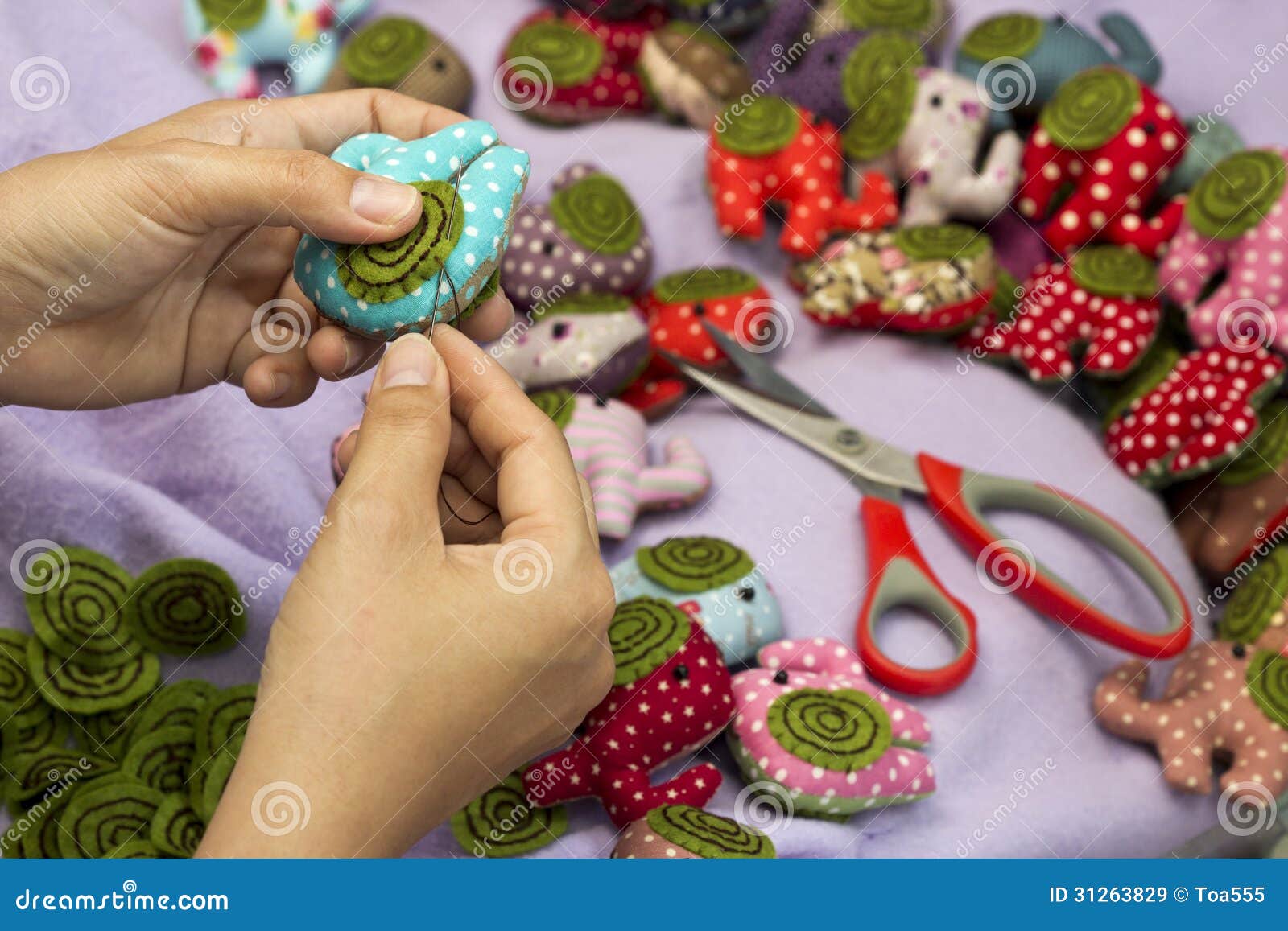 Hand Sewing and Cloth Dolls Stock Image Image of textiles, occupation