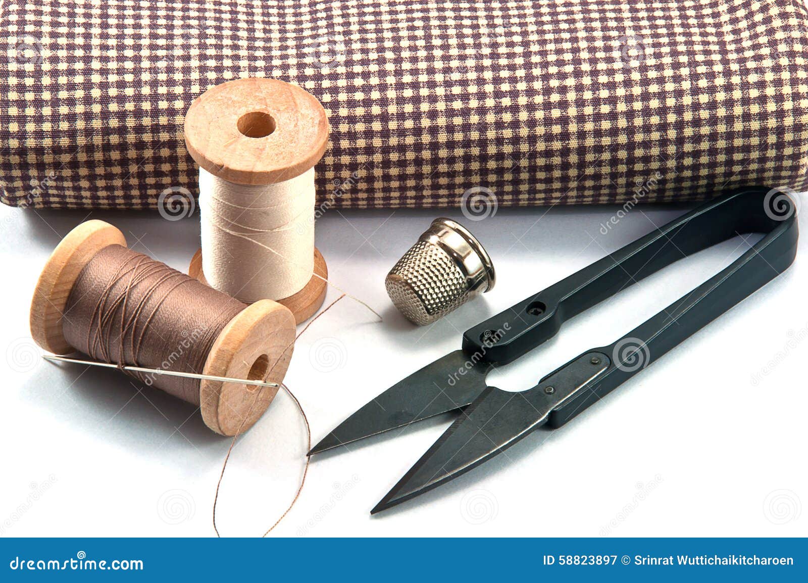 Hand sewing tools stock image. Image of cotton, tailoring 58823897