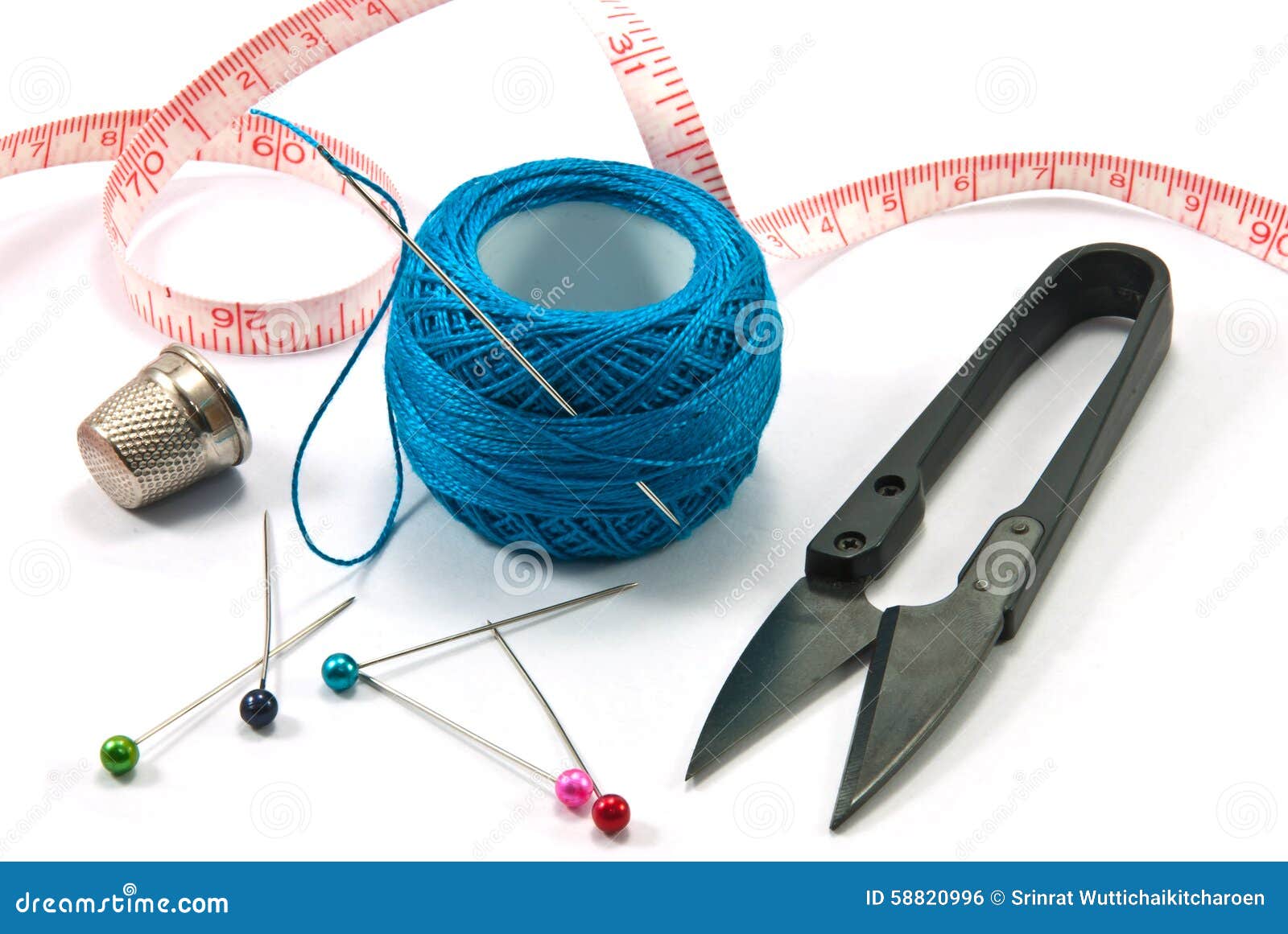 Hand sewing tools stock photo. Image of object, needle 58820996
