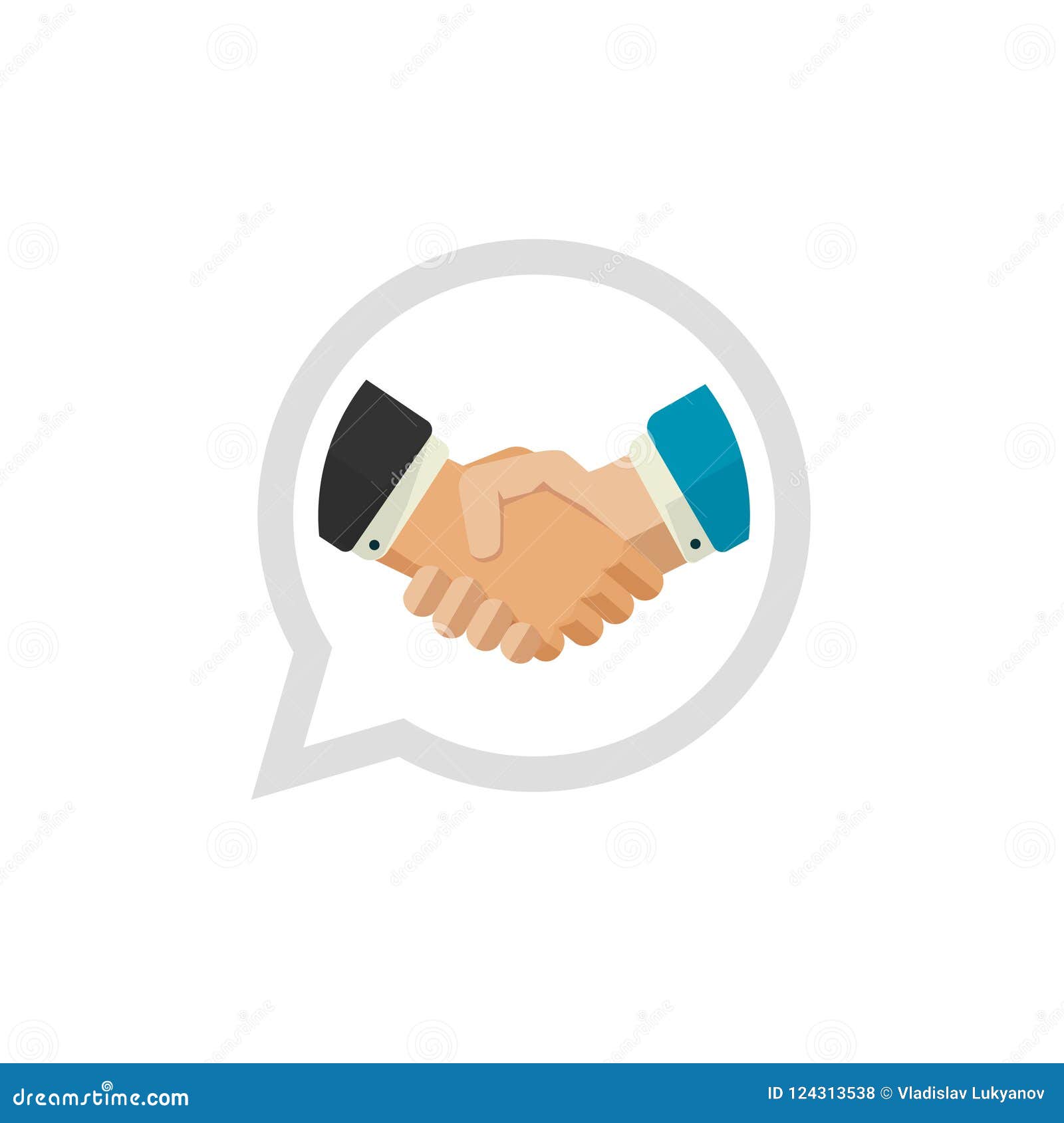 Handshake Icon. Shaking hands is a symbol of greeting and business