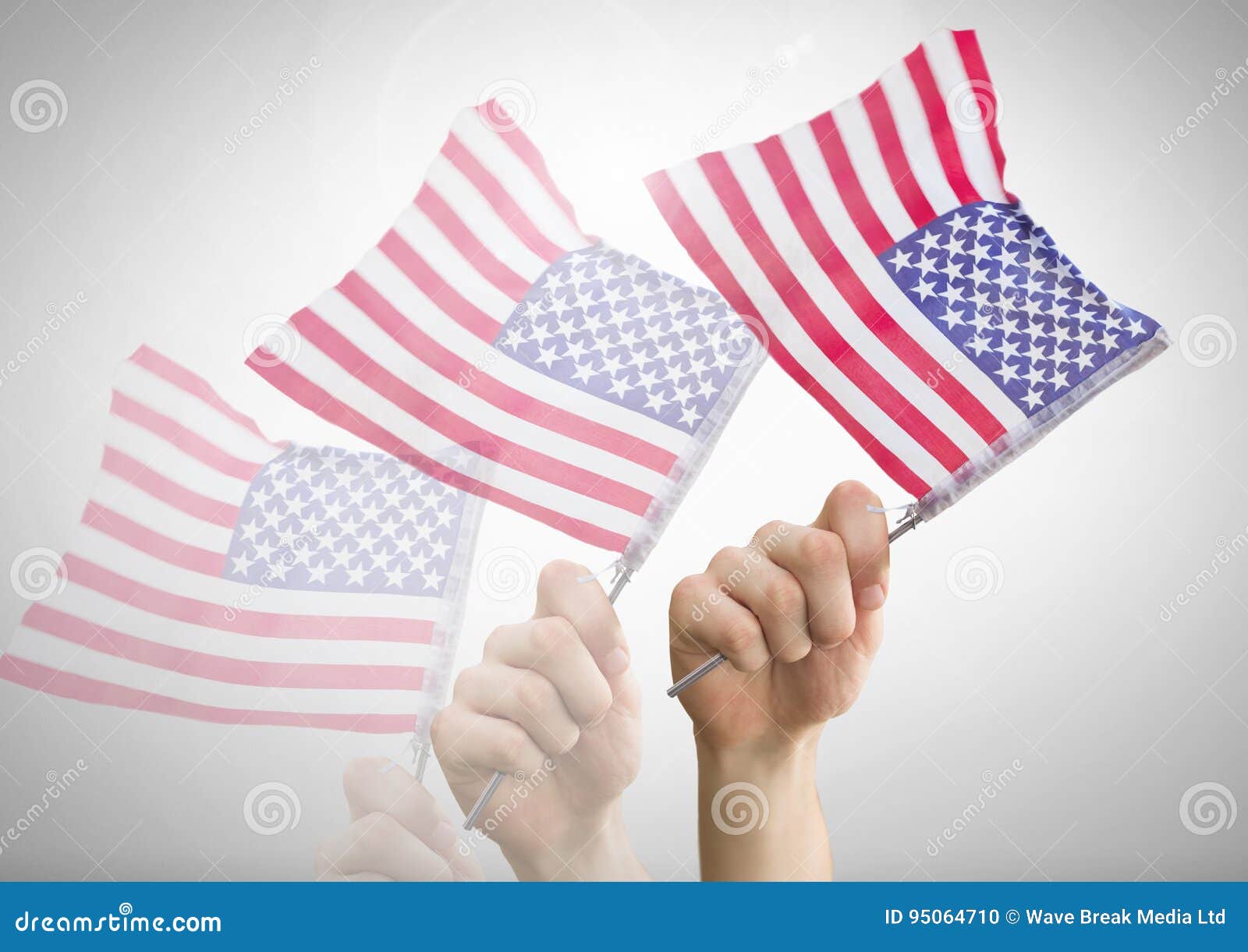 Hand Shaking American Flags Stock Illustration Illustration Of