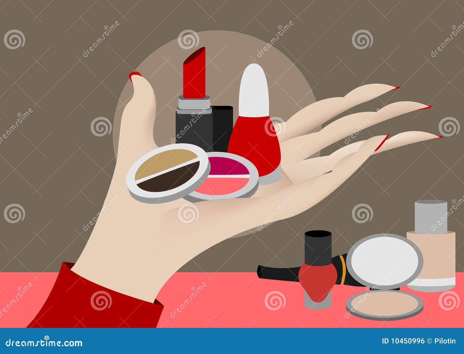 hand showing cosmetics