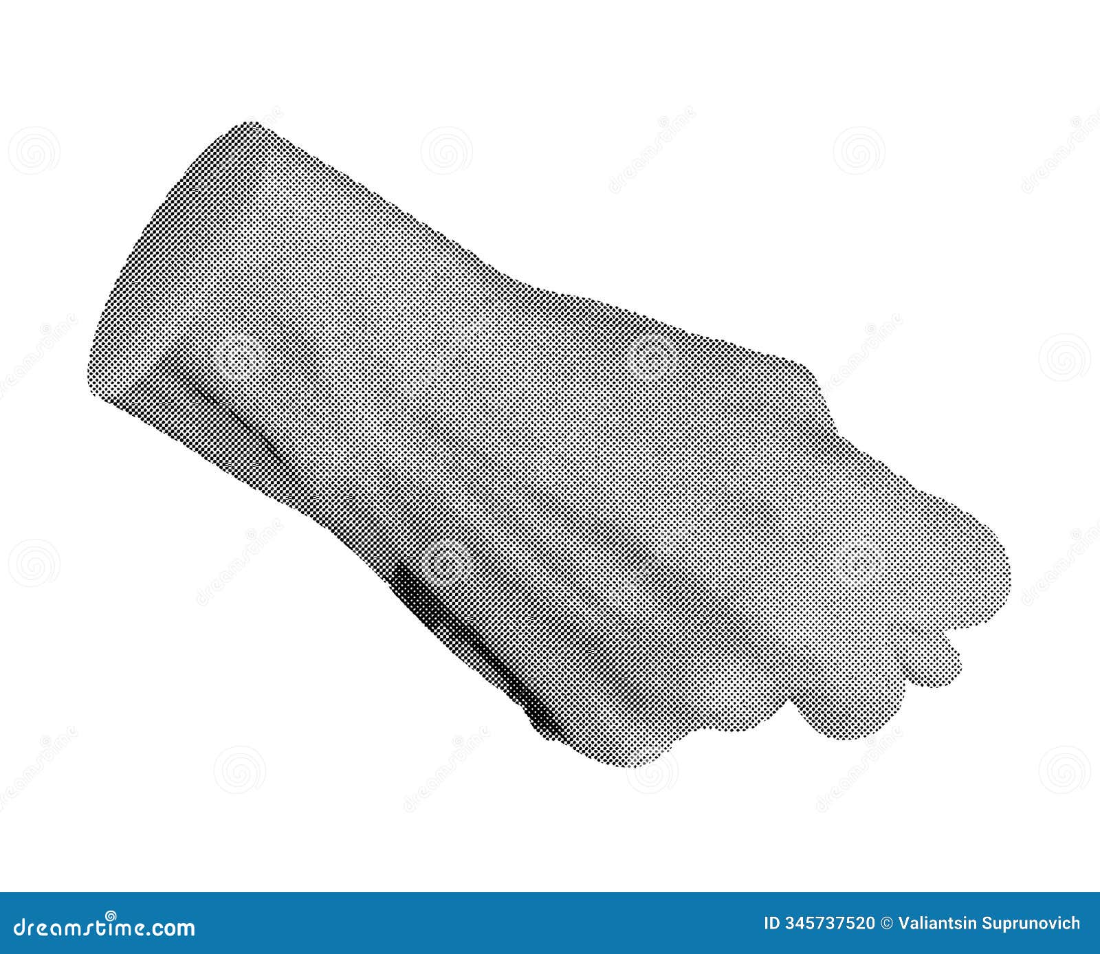 hand showing the fig gesture with thumb tucked between fingers,  in retro halftone dot