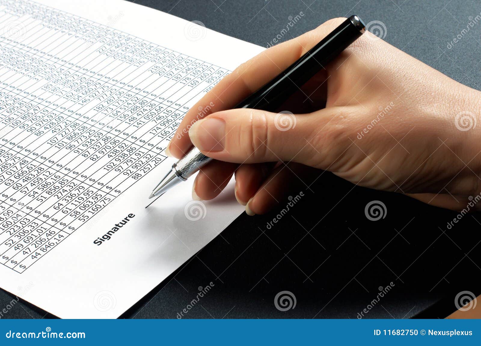 Hand sign document stock photo. Image of people, female 11682750