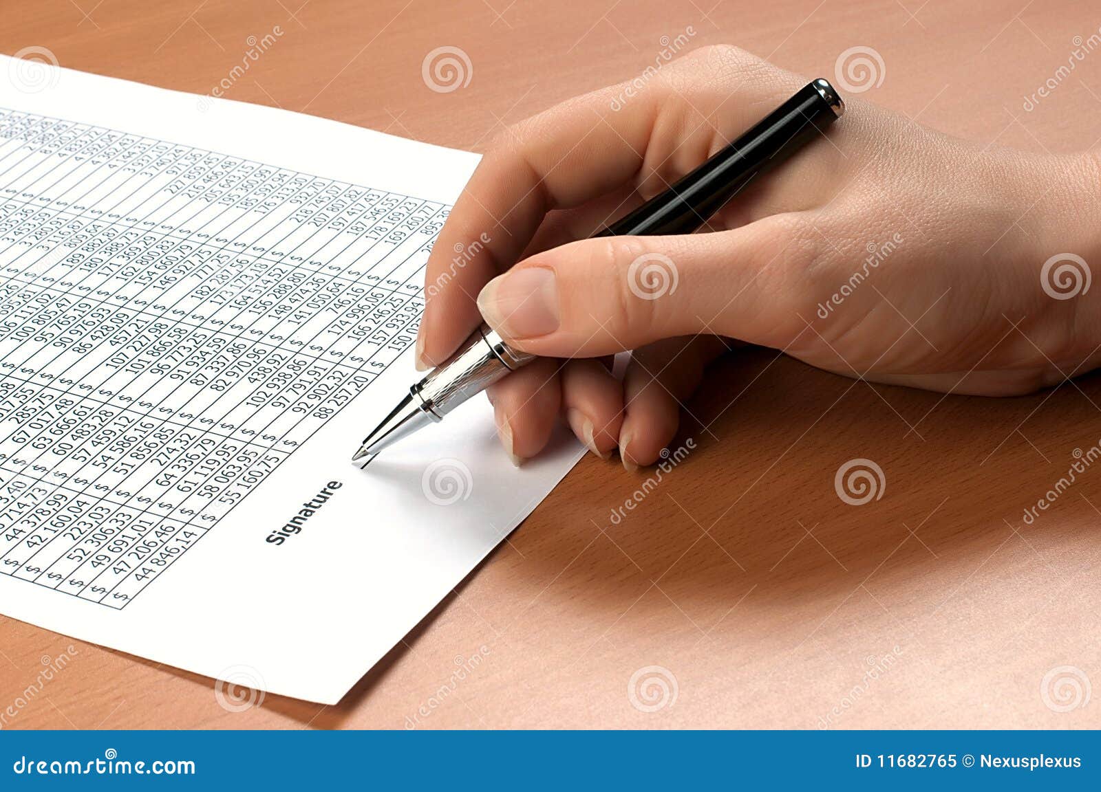 Hand sign document stock image. Image of female, business 11682765