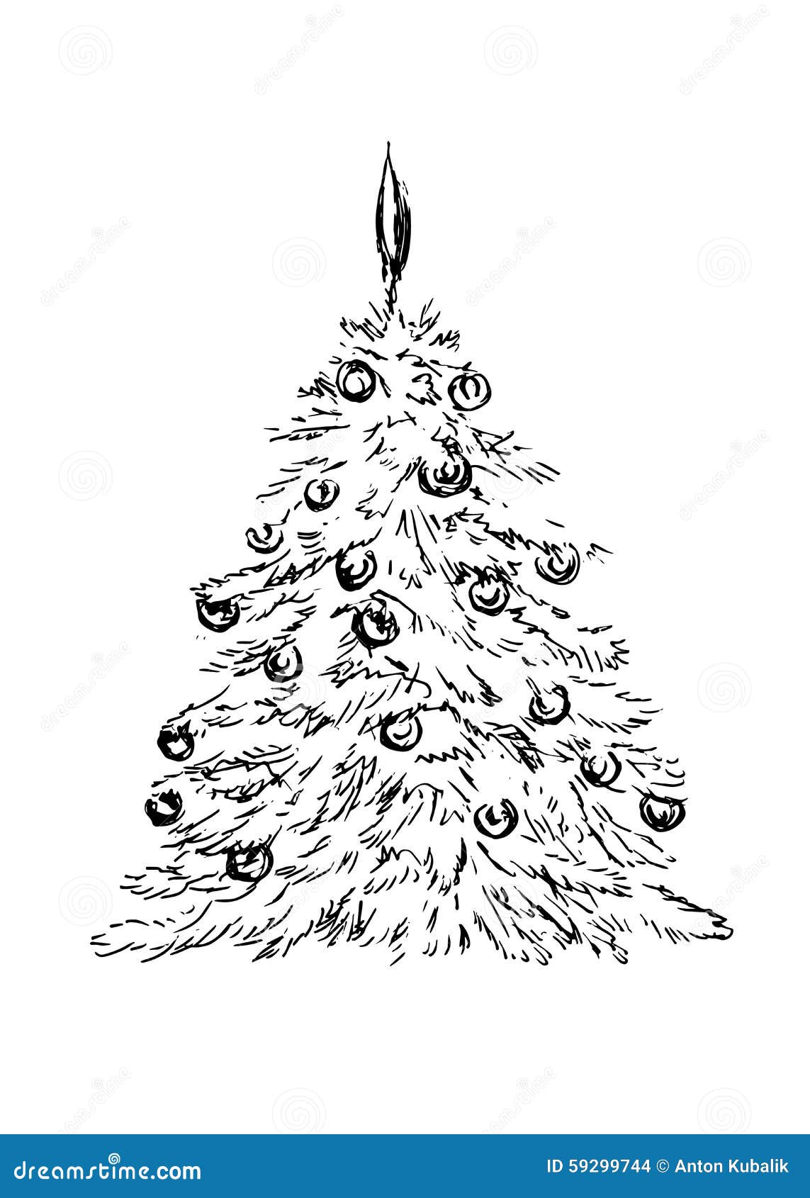 Hand Sketch Christmas Tree Stock Vector - Image: 59299744