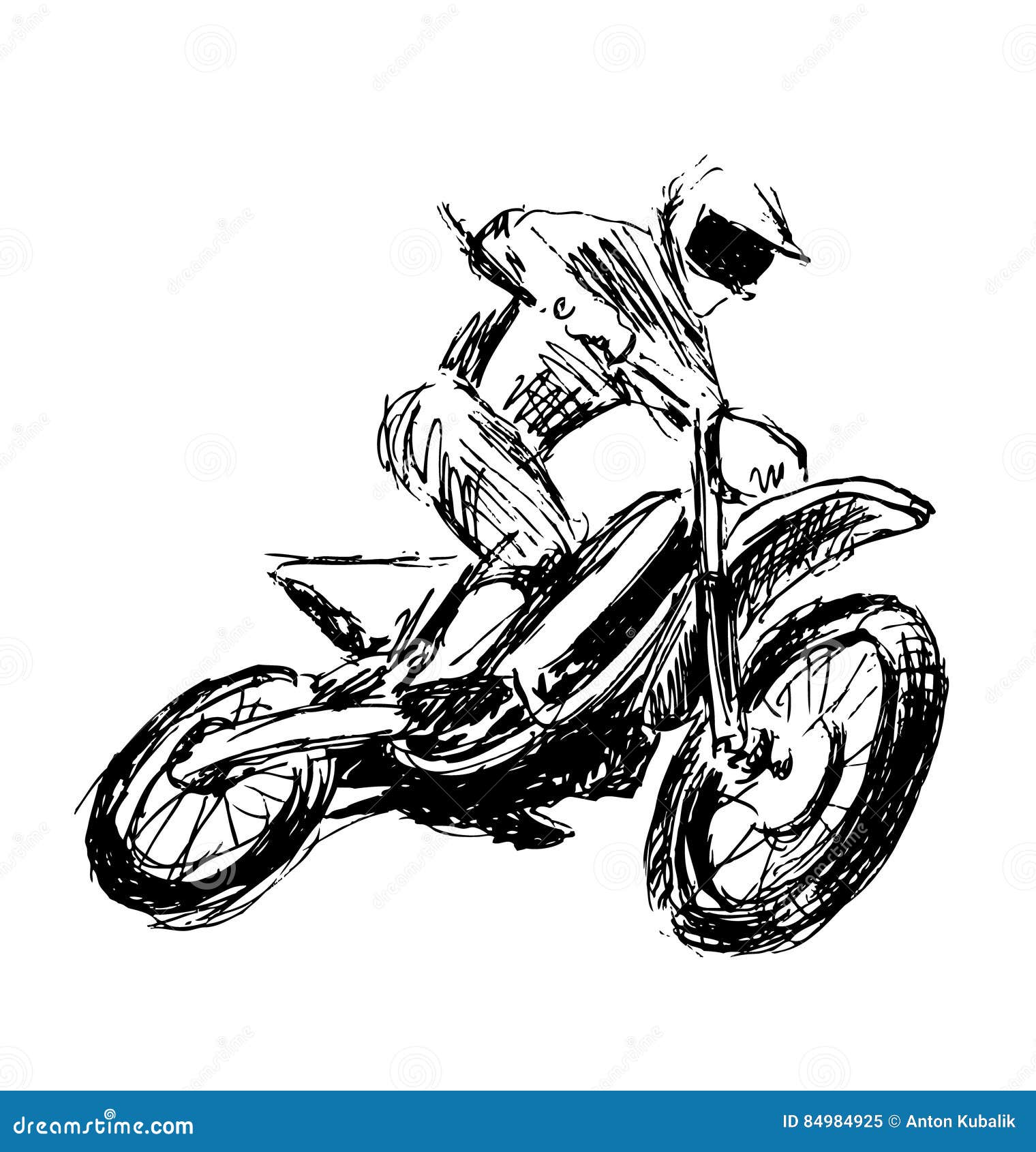 Rider participates motocross championship. Vector illustration.Rider