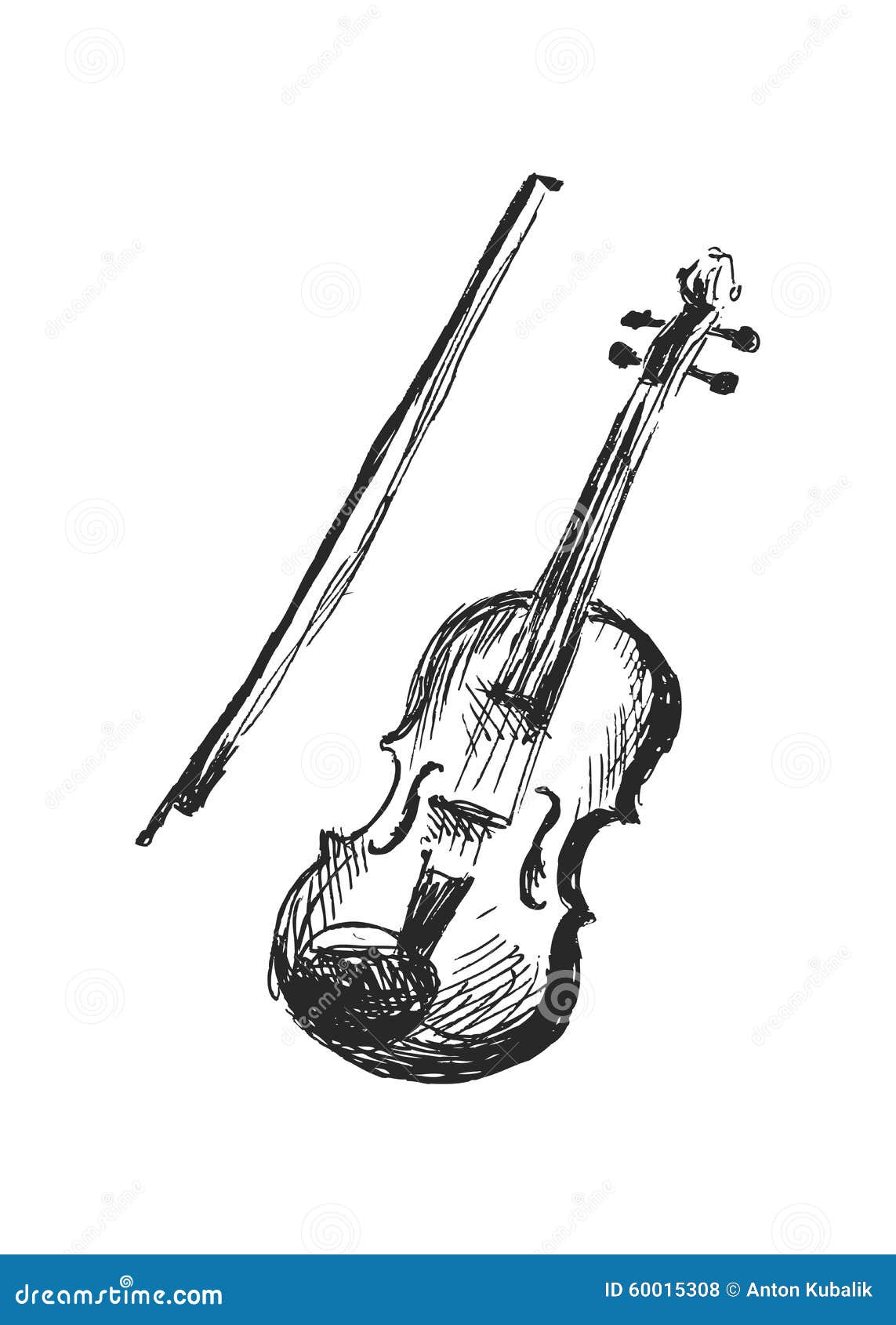 Hand sketch violin stock vector. Illustration of classical 60015308