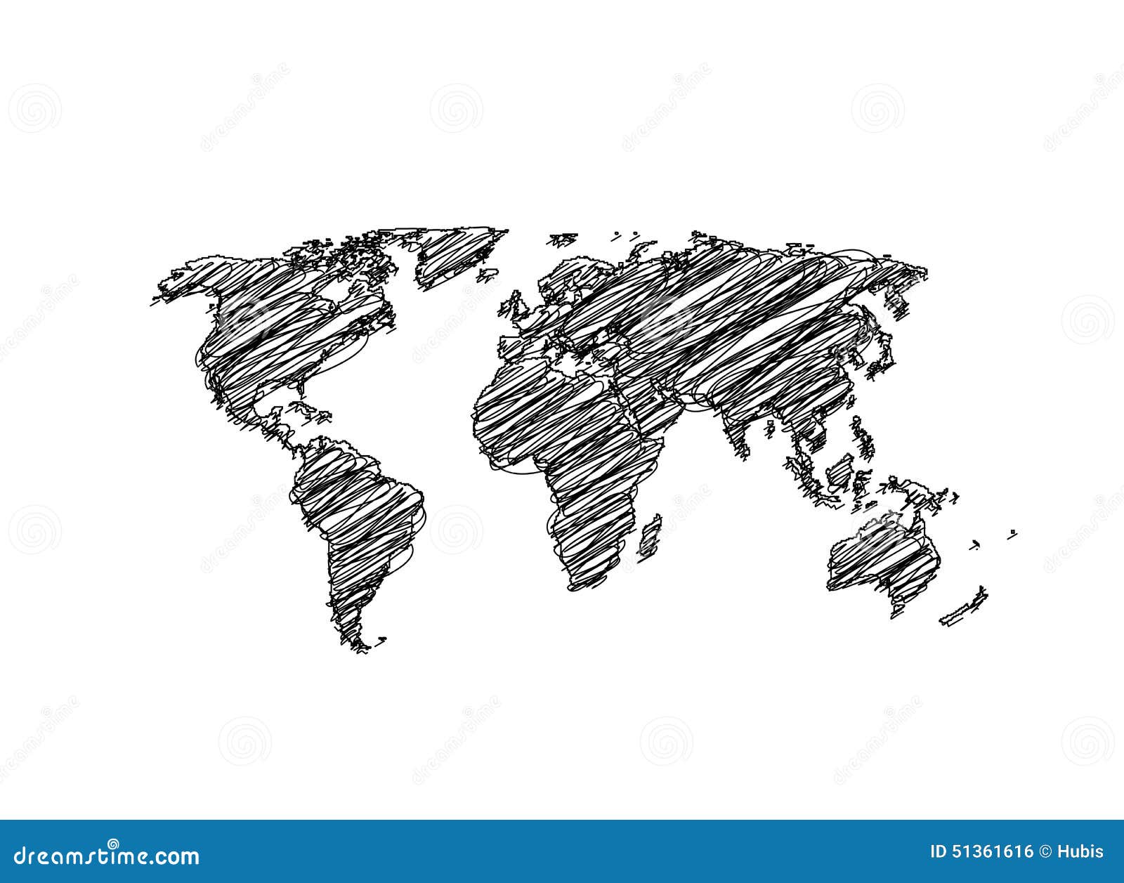 Hand Sketch World Map Globe Stock Vector Illustration Of