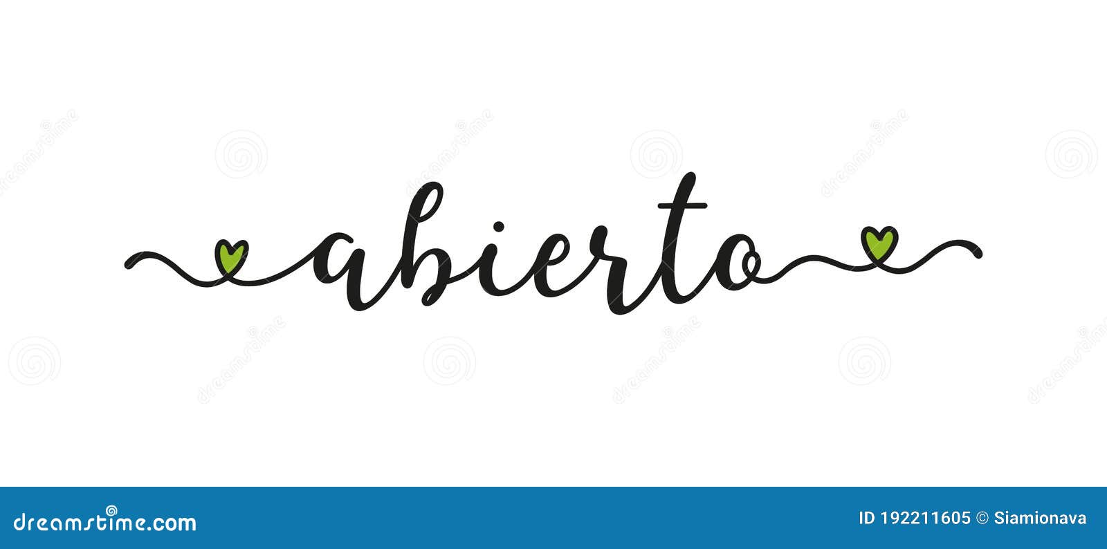 hand sketched abierto word in spanish as ad, web banner. translated open. lettering for banner, header, advertisement