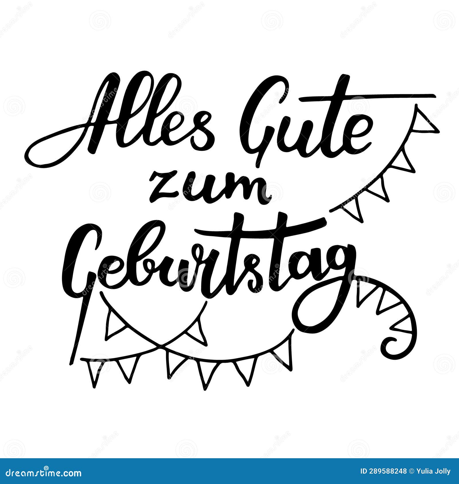 Anniversary Handwritten Lettering in German Vector Stock Illustration ...