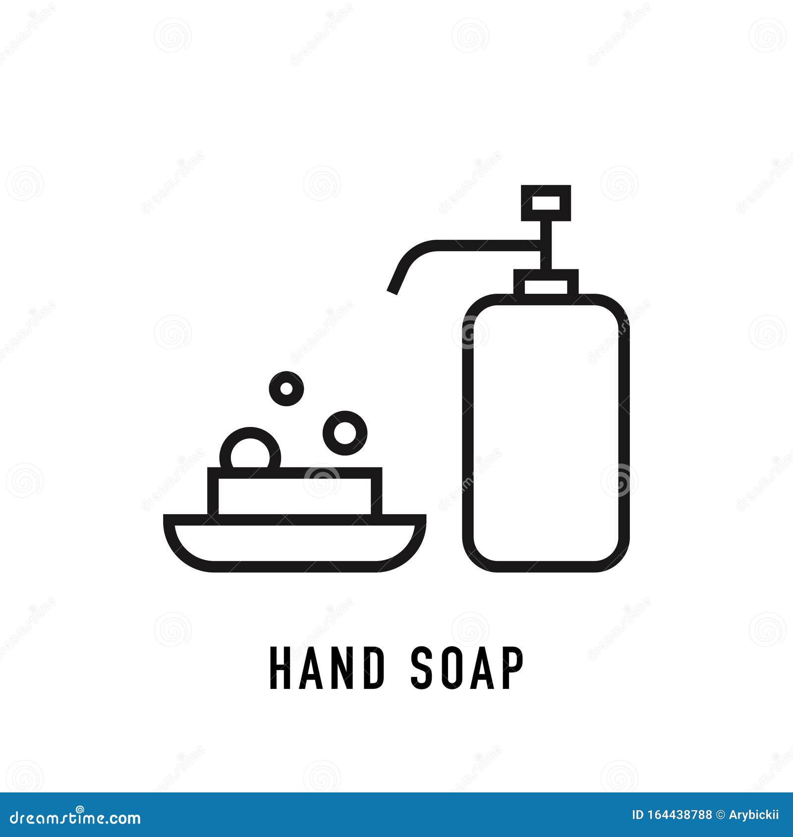Hand Soap Icon in Line Style on White Background. Vector Stock Vector