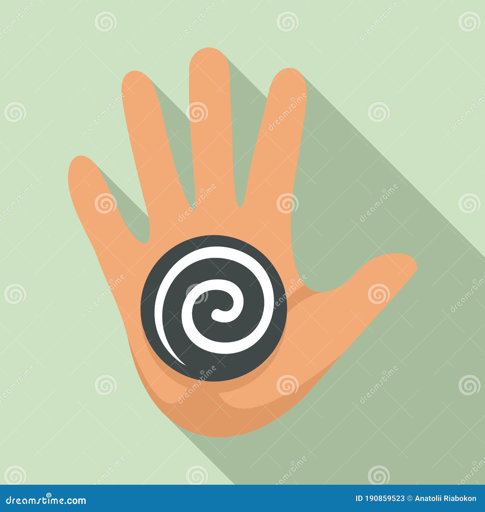Hand With Spiral Symbol In A Circle Vector Illustration CartoonDealer