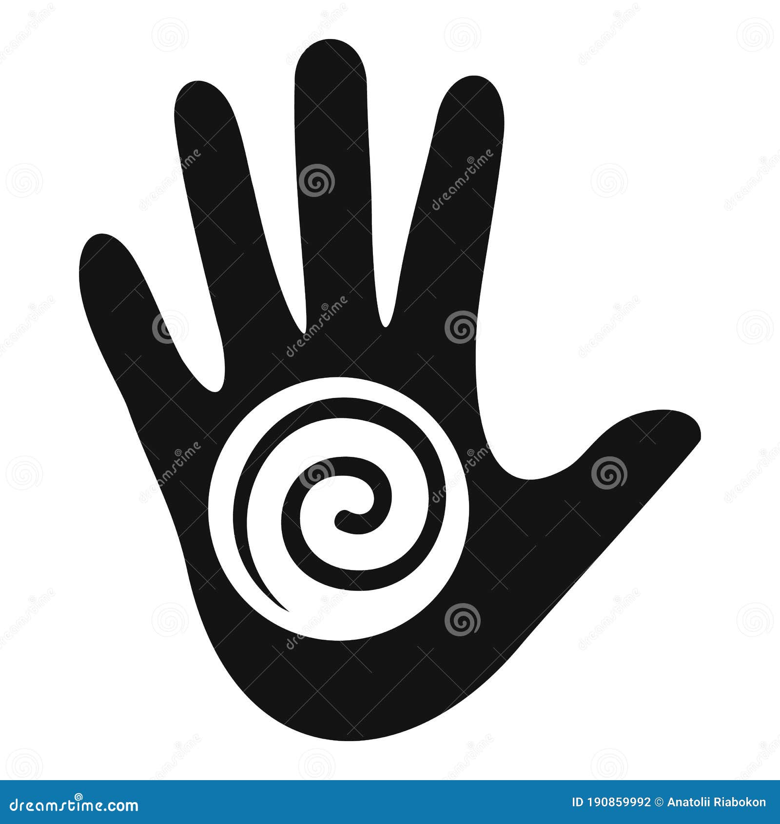 Hand With Spiral Symbol In A Circle Vector Illustration CartoonDealer