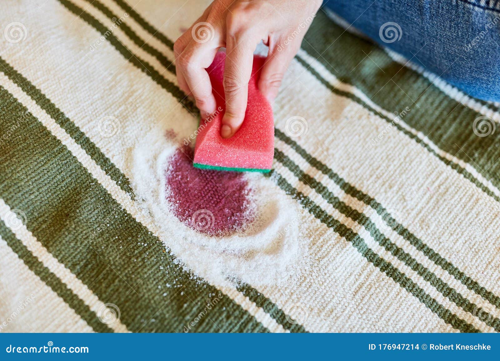 Remove Red Wine Stains with Salt Stock Photo - of product: 176947214