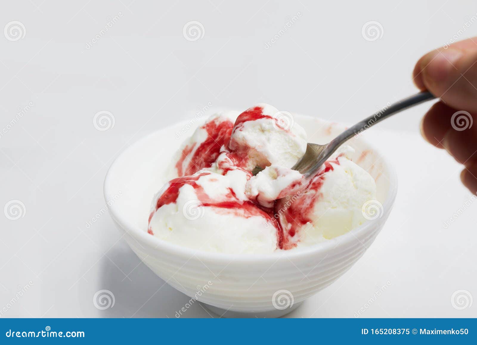 Orange LtrottedJ 1 x ice cream bowl with a spoon 