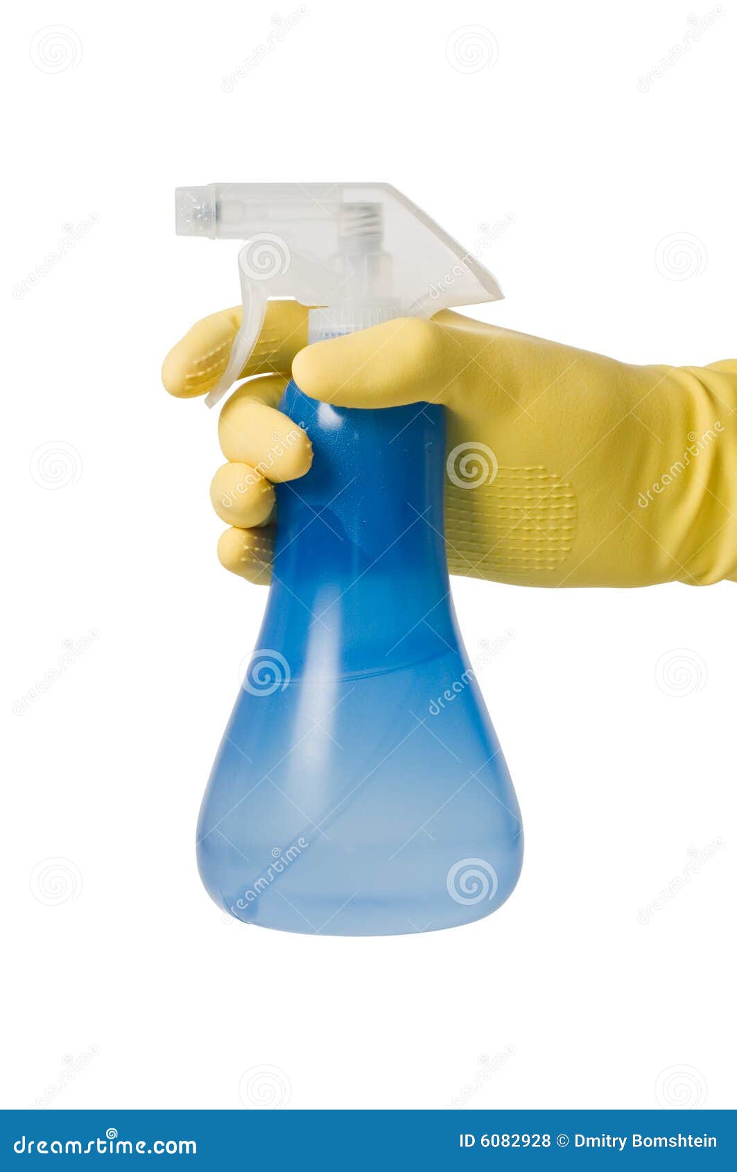 Hand with spray bottle stock photo. Image of chores, object 6082928