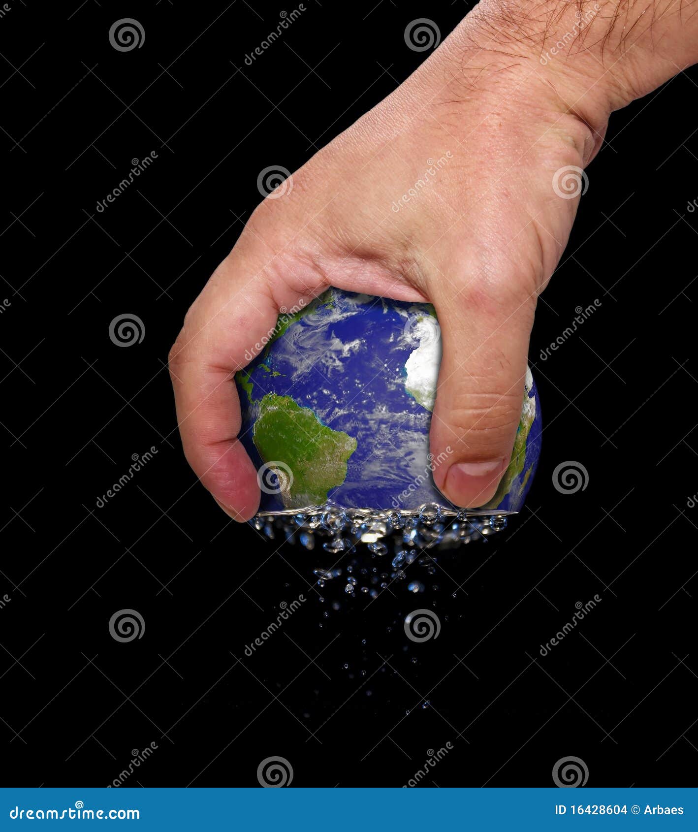 hand squeeze earth