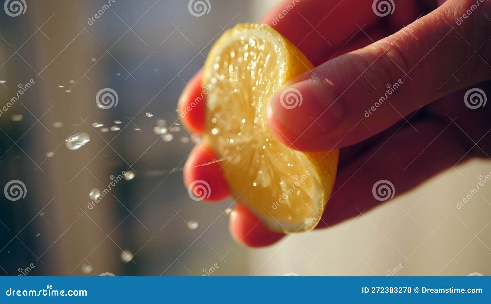 Hand Squeezing a Lemon at Sunset Stock Photo Image of tasty, citrus 272383270