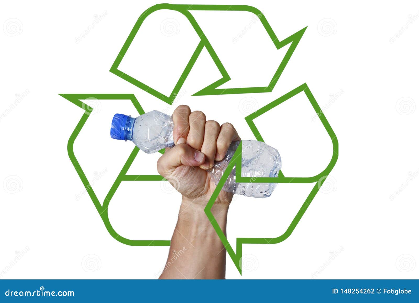 Hand Squeezing Plastic Bottle Stock Photo Image of global, crushed