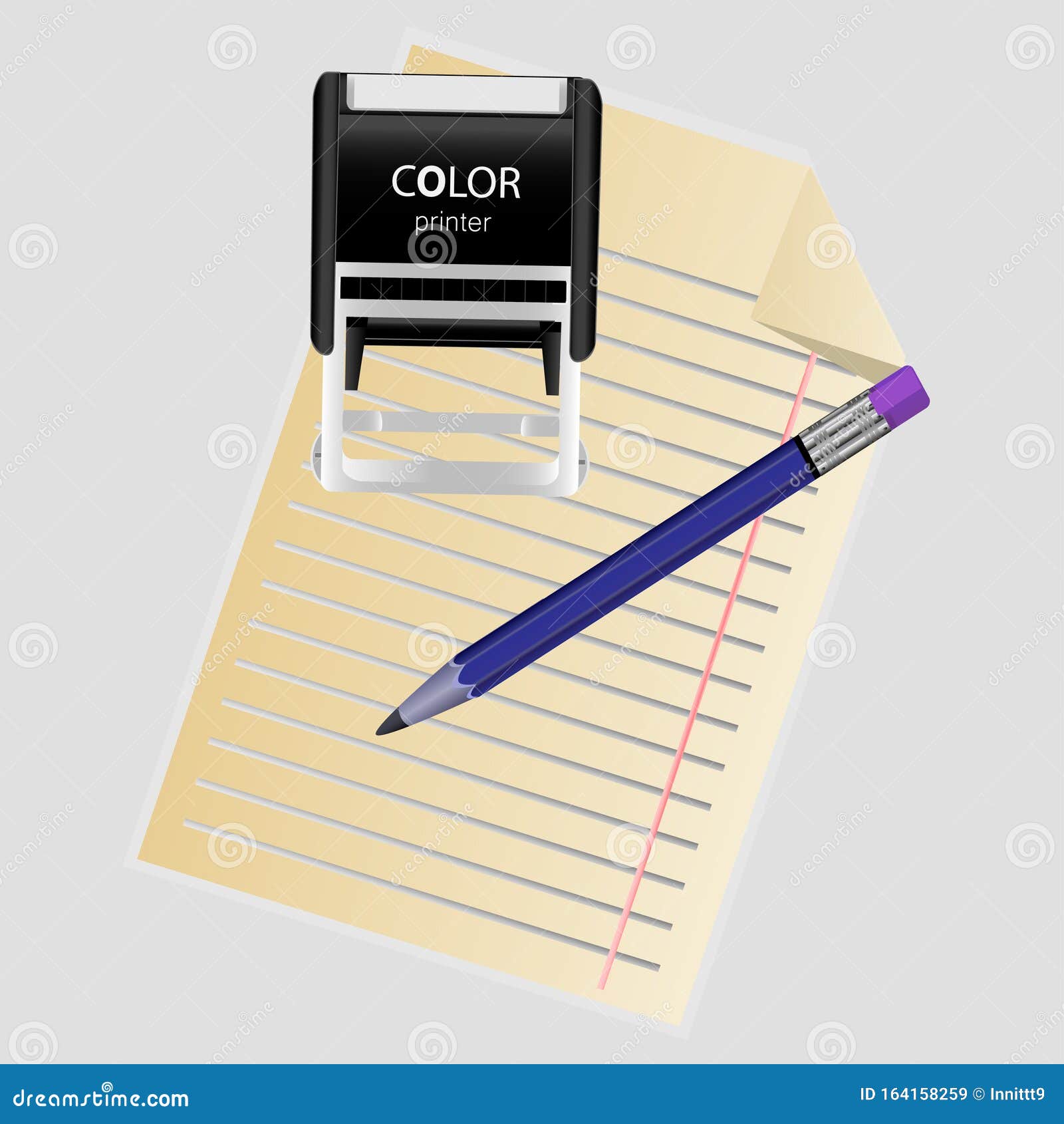 Hand Stamping Notary Approving A Documents Stock Vector 