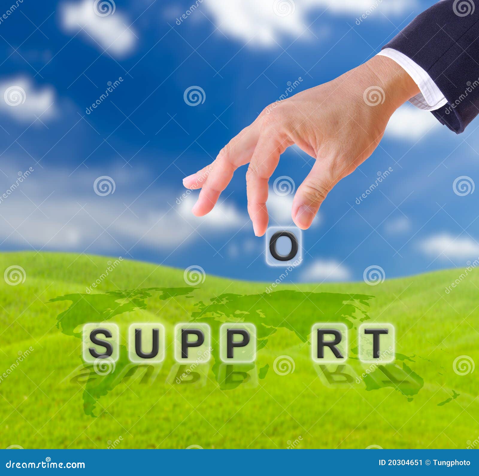 Hand and support word stock image. Image of innovative 20304651