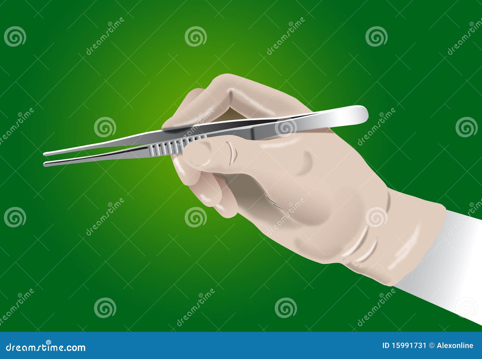 Hand of Surgeon with Surgical Clamp Stock Illustration Illustration