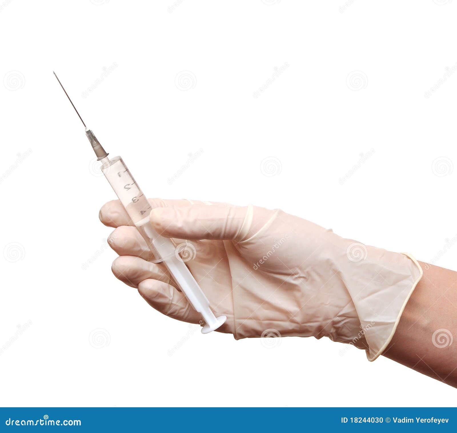 hand syringe with a antibiotic