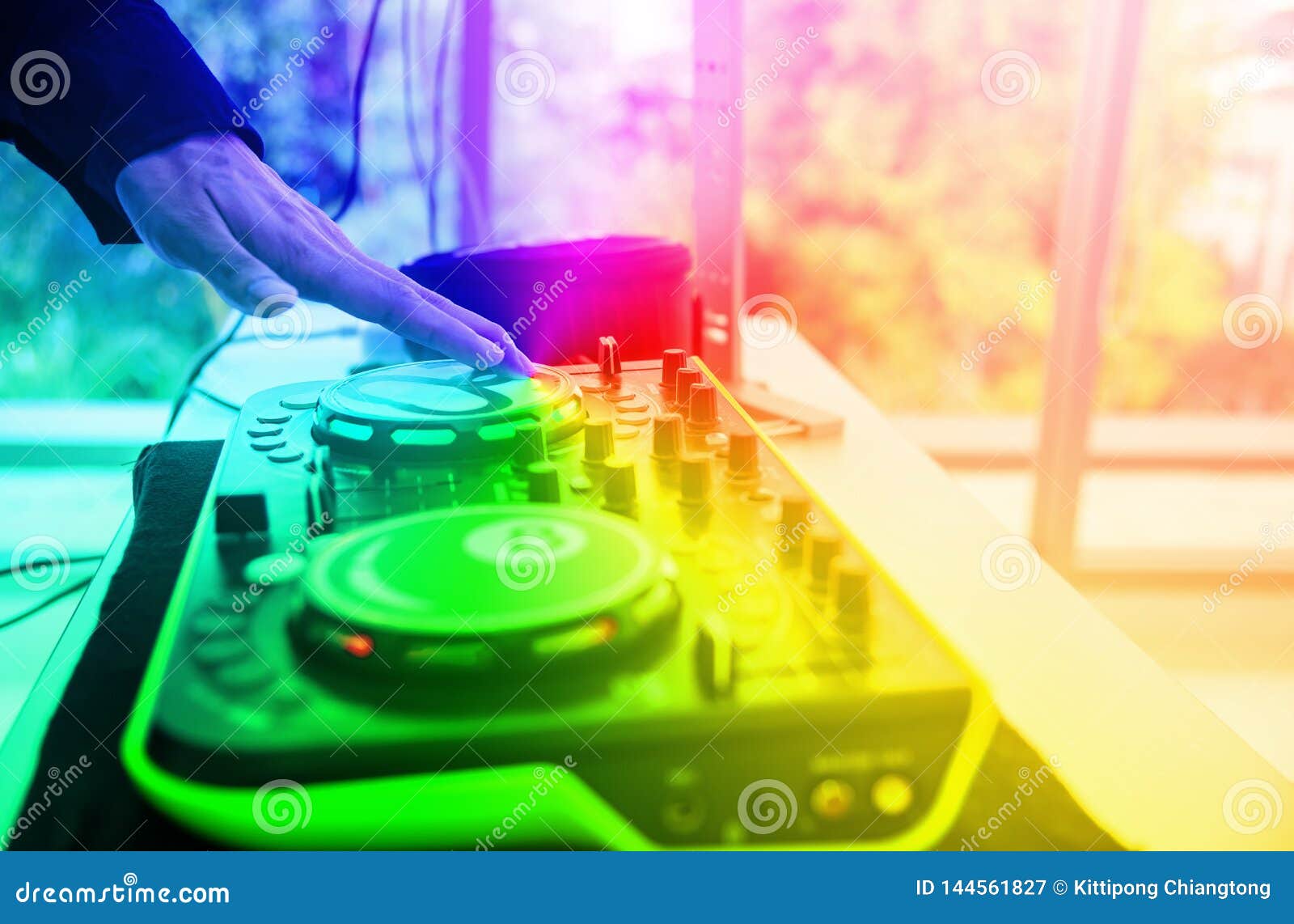 Hand of Technician Using Sound System Mixing Audio Equipment Board on Stage  with Soft  Mixing Sound in Party at Pub and Stock Image - Image of  audio, background: 144561827