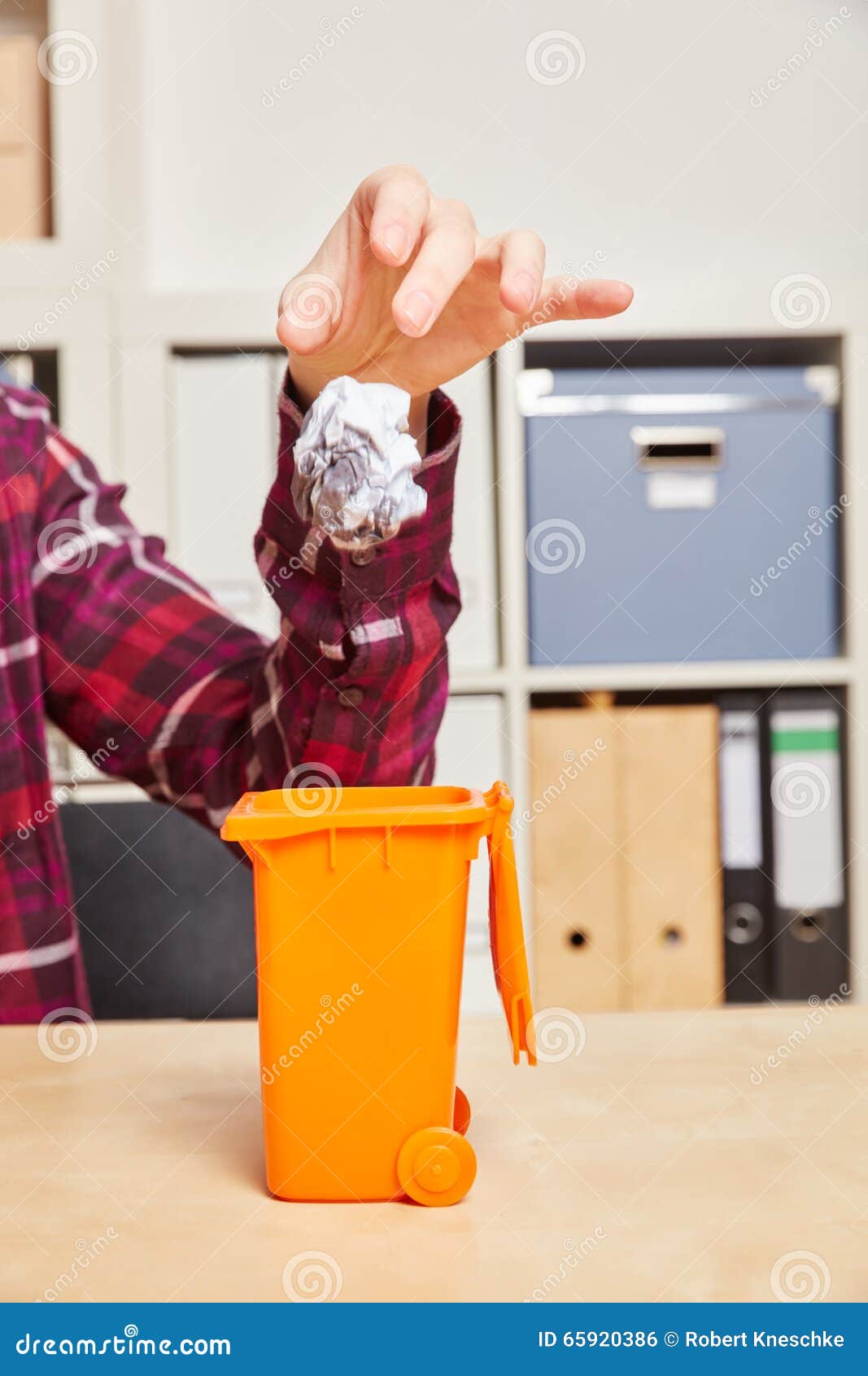 Hand Throwing Crumpled Paper in Trash Stock Photo Image of scrunch
